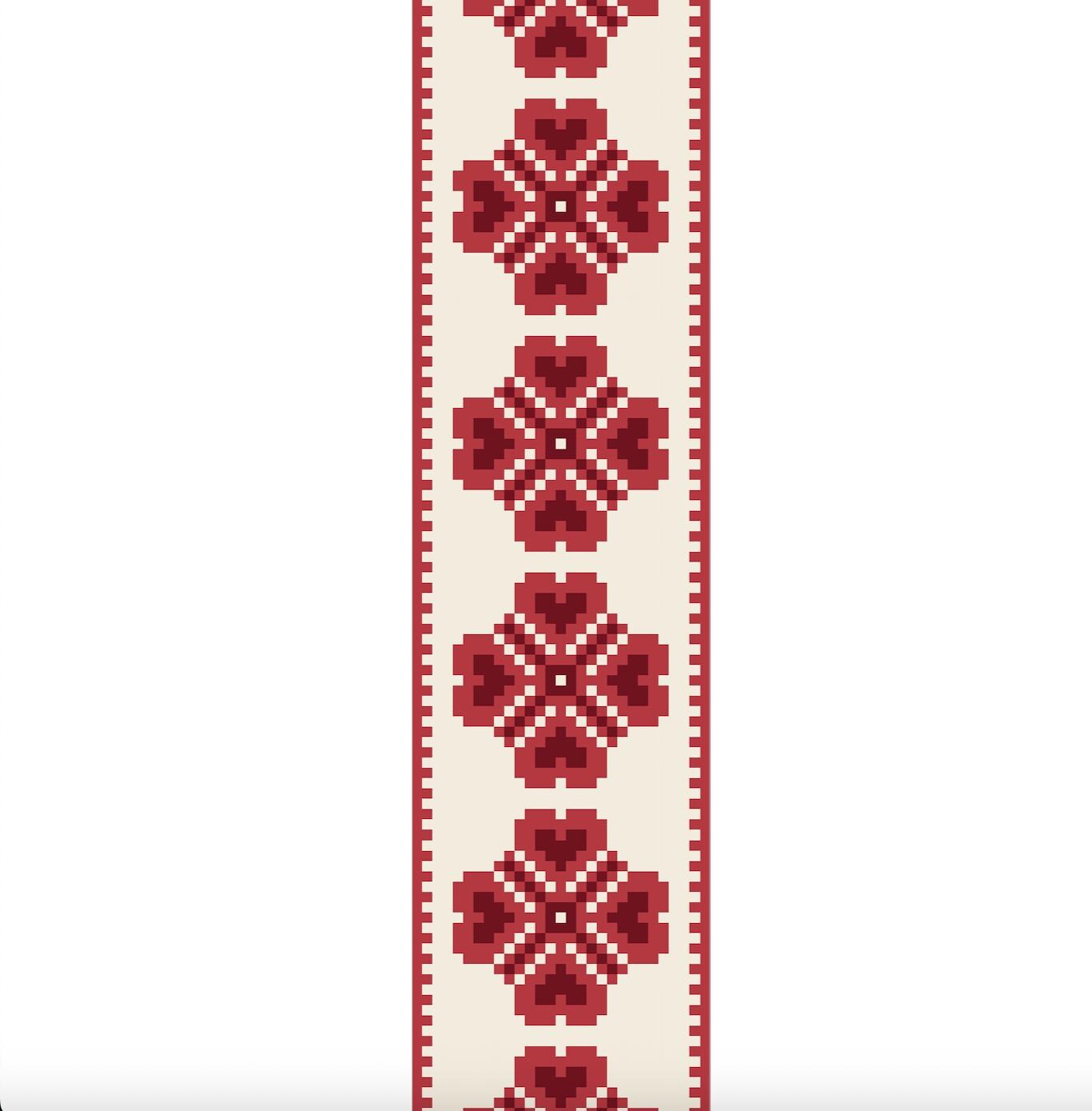 Geometric Palestinian Tatreez Fabric Bookmark 16x5cm
