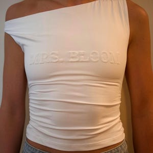 Custom Bride Off-the-Shoulder Crop Top: Bridal Shower Gift