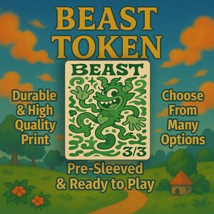 3 Custom Beast Tokens | TCG Proxy | Foil/Non-Foil Options | Durable, High-Quality Print