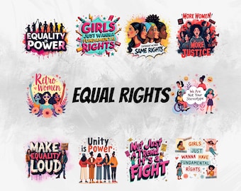Feministiskt PNG-paket: Kvinnors rättigheter, självkärlek Clipart (digital nedladdning)