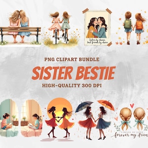 Paquete PNG de Hermanas, Clipart de Hermanas Mejores Amigas, Clipart del Día Nacional de las Hermanas, PNG de Mejores Amigas, PNG de Hermanas del Alma, Día Nacional de los Hermanos