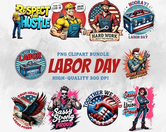 Labor Day PNG Clipart Bundle: Patriotic Designs (Digital Download)