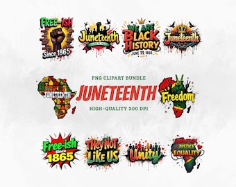 Juneteenth PNG Clipart Bundle: Black History, Freedom Day (Digital Download)