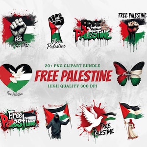 Pacchetto PNG Palestina gratuito, PNG bandiera palestinese, download digitale di supporto per la Palestina, Clipart di Gaza, file SVG a favore della Palestina per Cricut