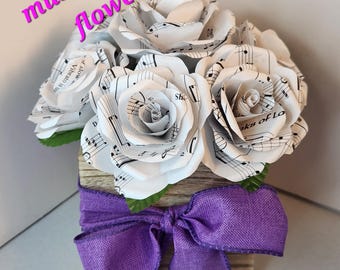 Sheet Music Flower Bouquet: Upcycled Music Lover Mothers Day Gift