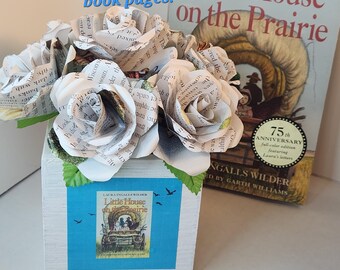 Book Bouquet from Little House on the Prairie by Laura Ingalls Wilder, Rustic upcycled flowers