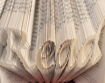 Folded Book Art Spells Read Beautiful Library Bookshelf Display, Altered Upcycled Novel Reading Nook or Office Decor, Unique Reader Gift