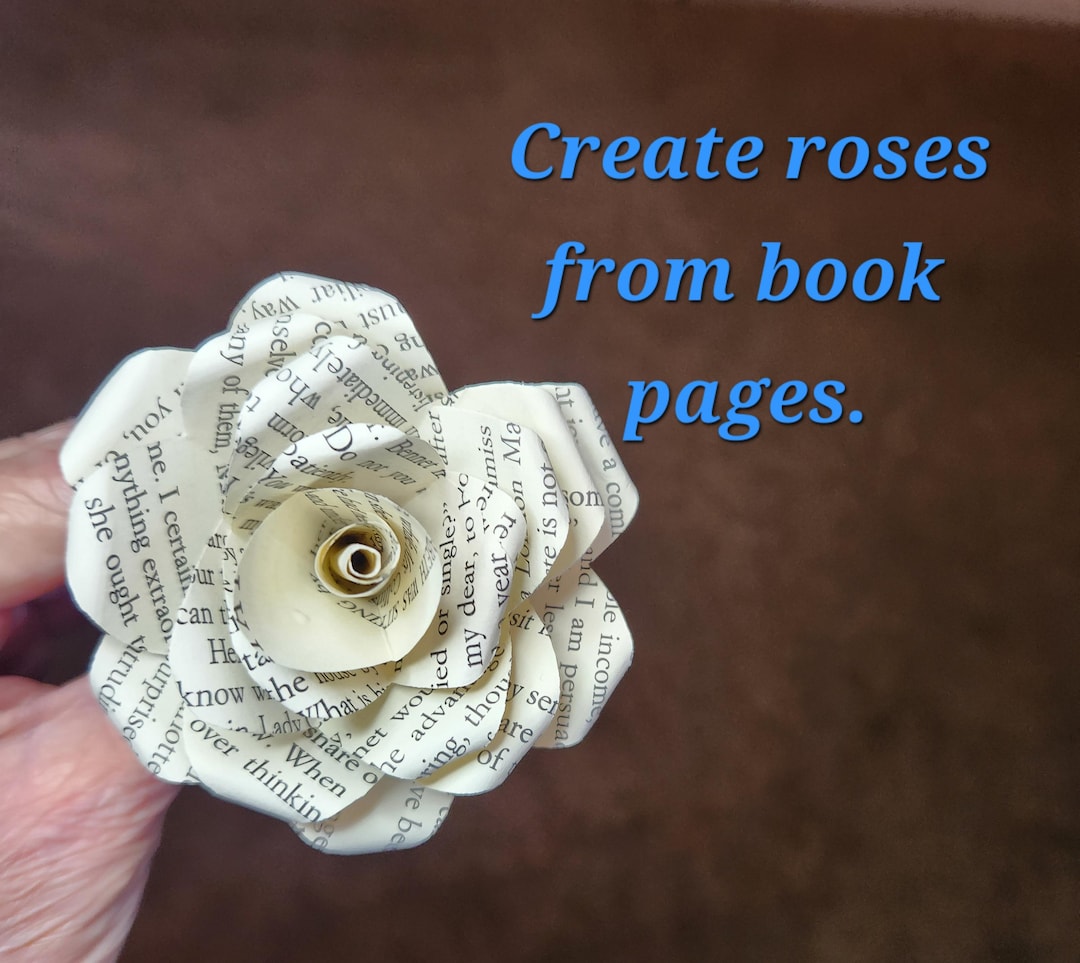 Directions to Create Paper Roses From Book Pages Instant Digital ...