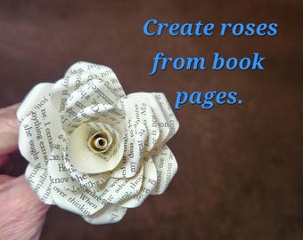 Directions to Create Paper Roses from Book Pages Instant Digital Download PDF
