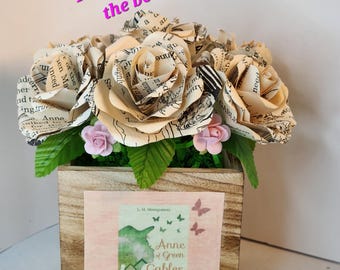 Anne of Green Gables Book Flower Bouquet: Upcycled Gift for Teacher Librarian Book Lover