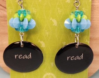 Read Earrings: Handmade Resin Book Lover Dangles