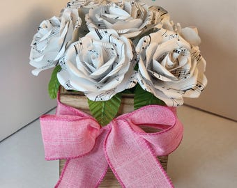 Gift for Musician Singer or Pianist: Sheet Music Flower Bouquet
