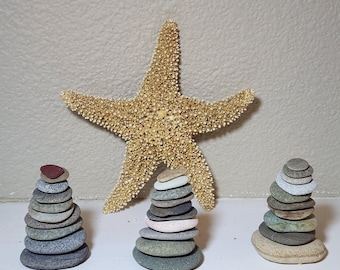 Mini Rock Cairns: 30 Smooth Beach Stones for Stacking & Zen Garden, Natural Gift