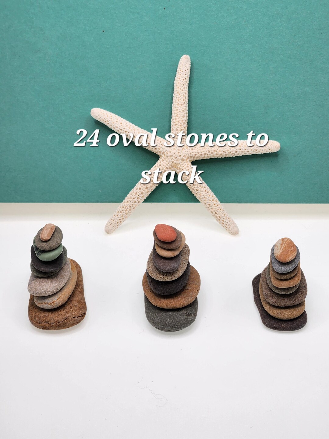 Stacking Oval Rocks Oval Rock Cairn Kit: 24 Thin Beach Stones for Stacking, Challenge Level ...