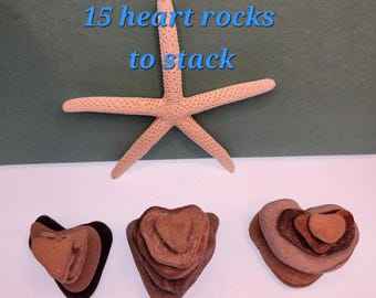 Heart Shaped Beach Rocks: Natural Rock Cairns, Zen Garden Decor