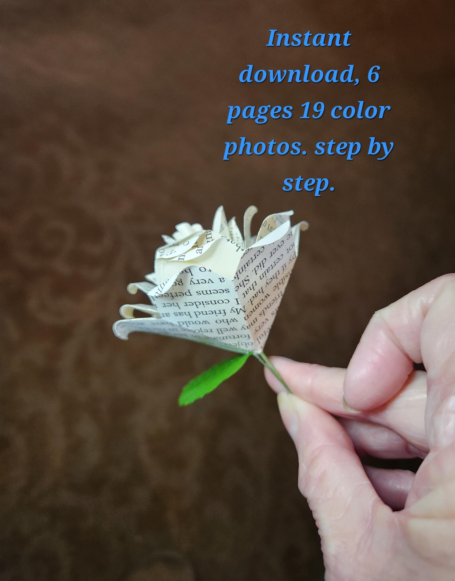 Directions to Create Paper Roses From Book Pages Instant Digital ...