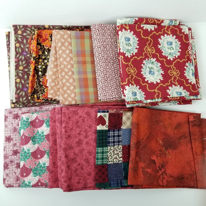 Cotton Fat Quarter FC Fabric Bundle 20 Piece Lot REDS Quilting Patchwork Crafts