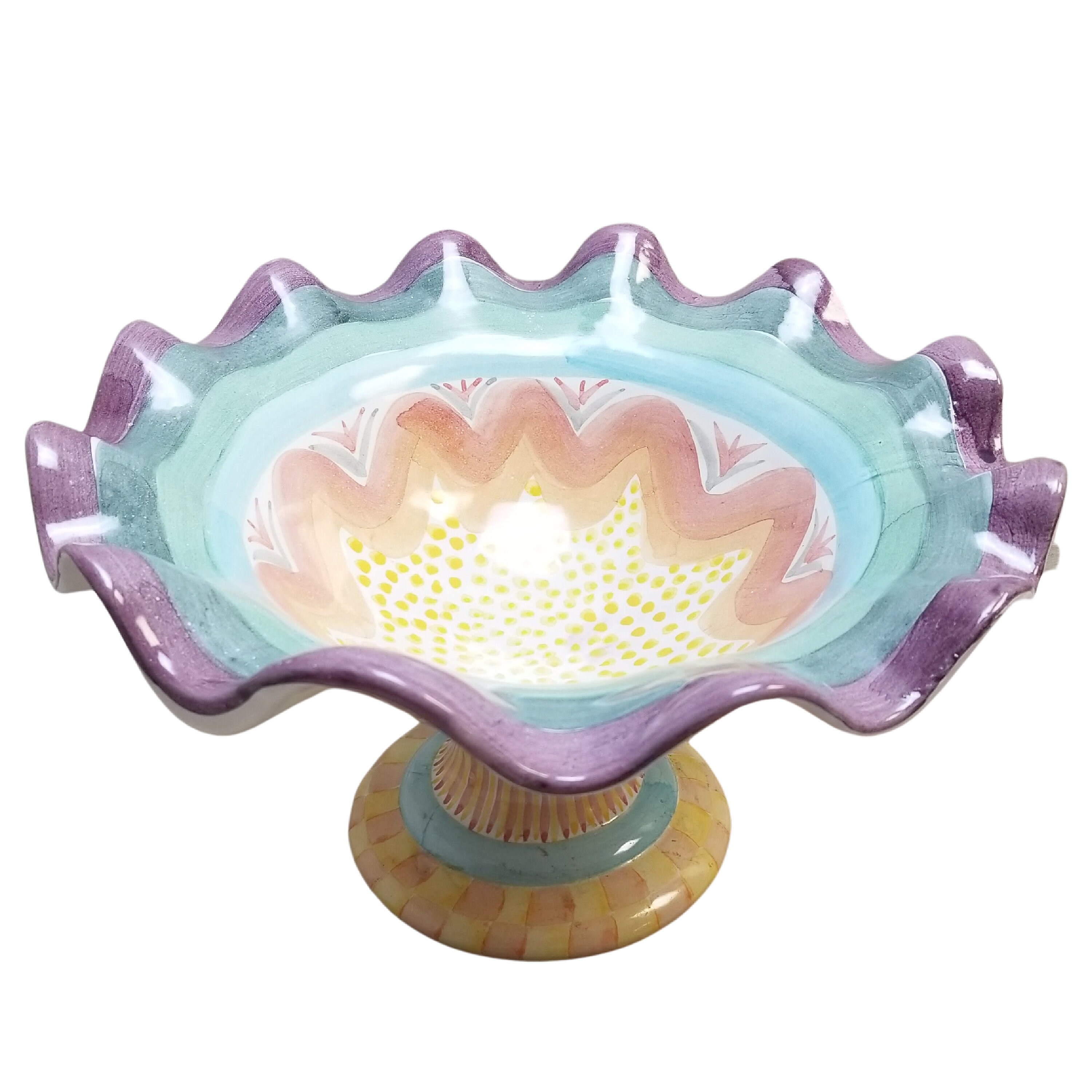 Mackenzie Childs EGG cup terra cotta studio pottery 1998 original hand