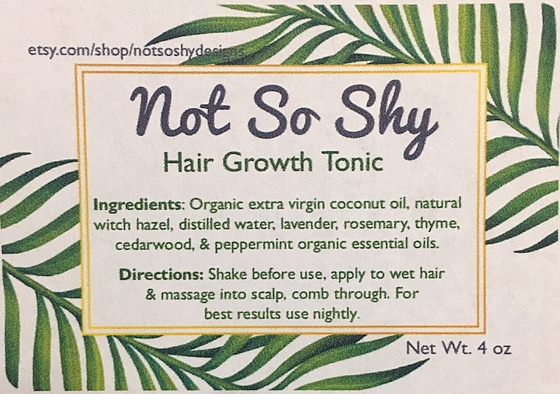 Organic Hair Growth Tonic for Daily Use. Helps Promote New Growth and