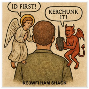 Ham Radio Gift for Him Personalized Ham Shack Square Aluminum Print Art 24 inch by 24 inch and other sizes. Unique art for amateur radio.