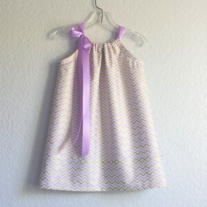 Girls Lavender Party Dress: Size 3T - Metallic Gold Chevron Stripes, Special Occasions, Handmade