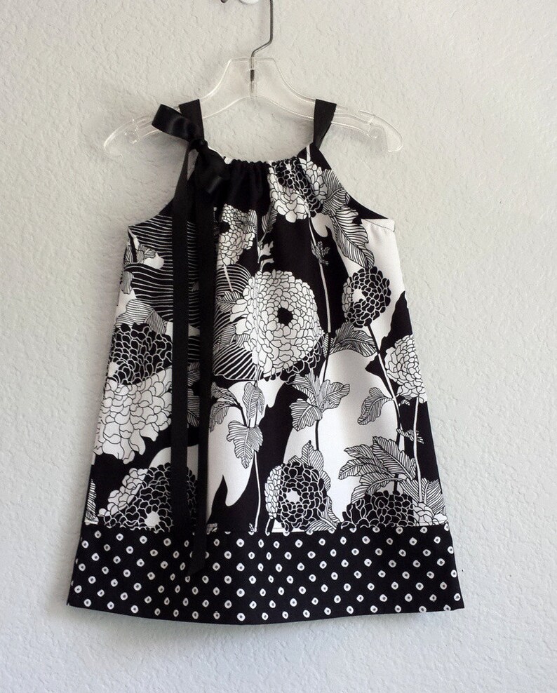 Girls Black and White Pillowcase Dress Girls Pullover Dress Etsy