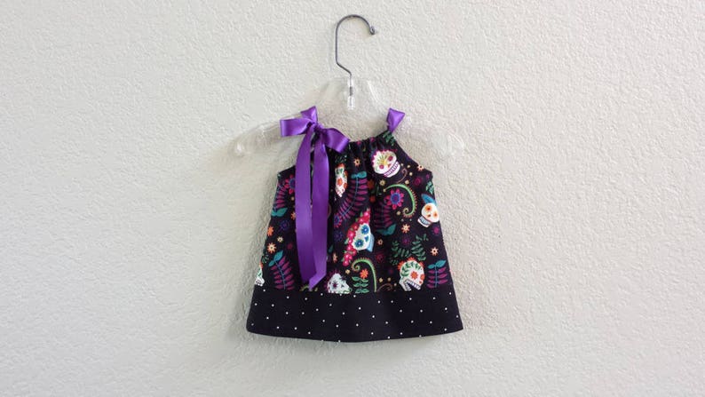 Dia de los Muertos Dress Baby Girl Day of The Dead Dress Sugar Skull Dress Size Nb 9m Dress and Bloomers 3m 12m or 18m 6m