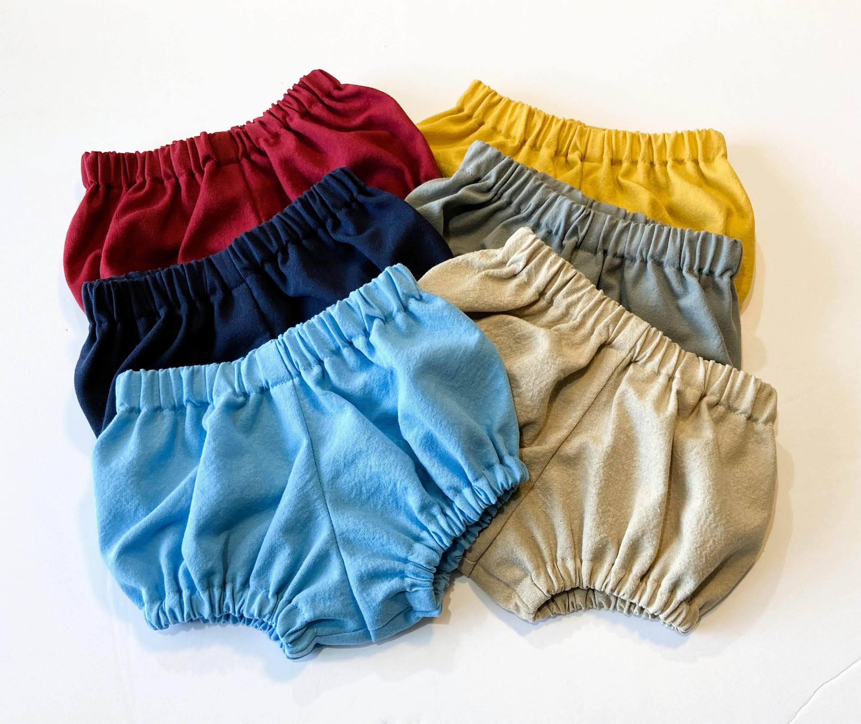Solid Color Baby Bloomers: 6 Color Options, Homespun Cotton Diaper Cover - Handmade (Nb-18m)