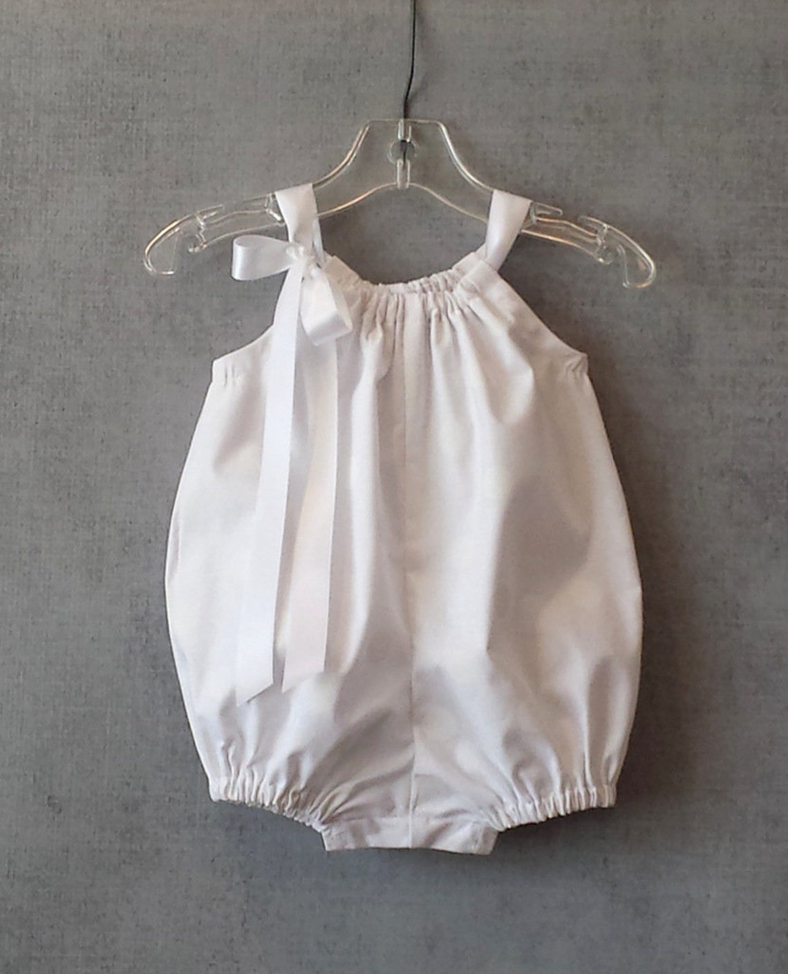 Baby Girls White Bubble Romper White With Large White Polka Etsy