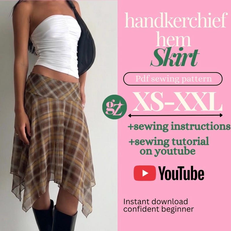 Skirt Patterns Asymmetric - Etsy