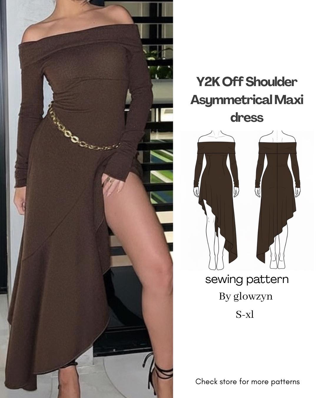 Dress Pattern Asymmetric - Etsy