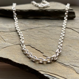 Bold Sterling Silver Cable Chain Choker, Classic Sterling Silver Chain Necklace, Sterling Silver Cable Chain Necklace, Silver Chain Necklace image 3