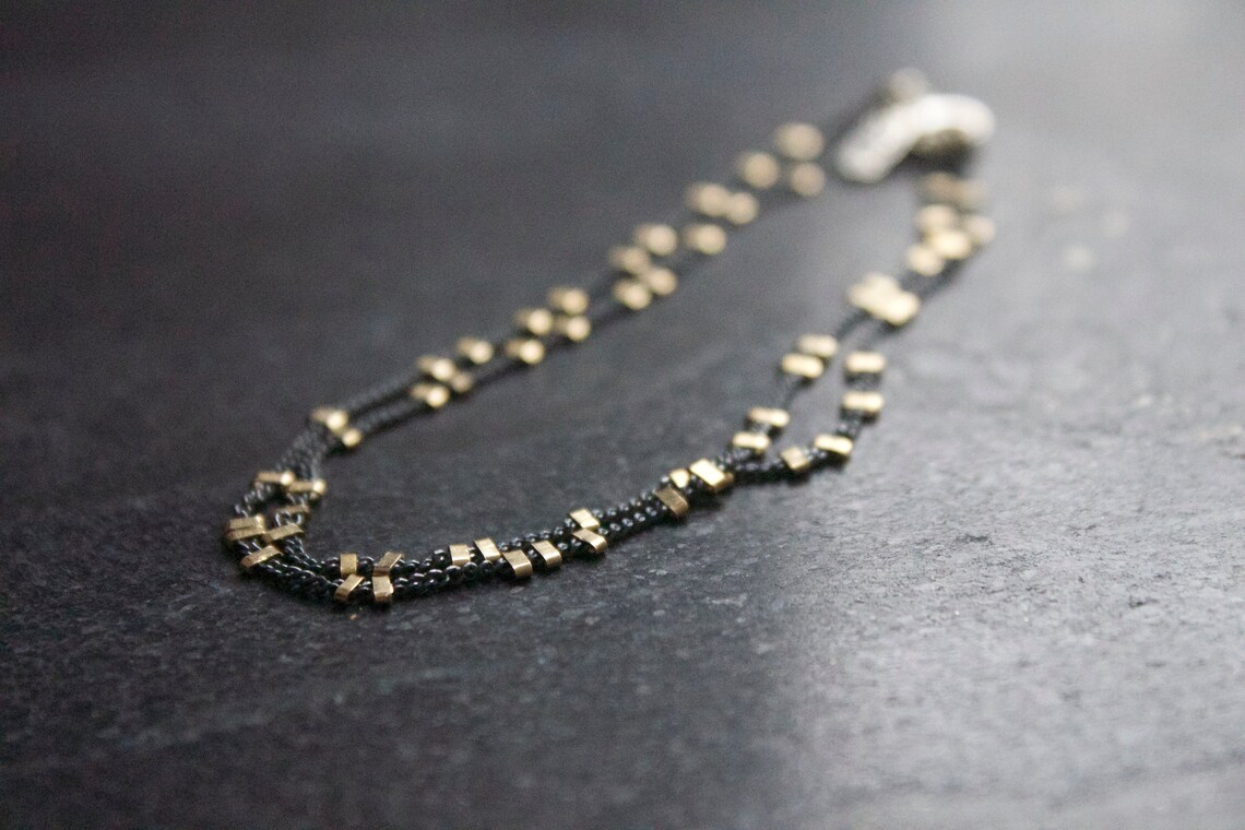 Gold and Silver Chain Bracelet Gold Beaded Bracelet Mixed Etsy