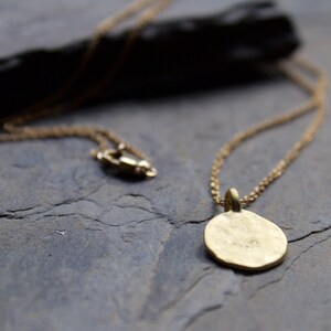 Dainty 18k gold vermeil necklace, Gold Disc Necklace, Classic Gold Coin Necklace, 14k gold filled necklace , Simple Gold Necklace image 3