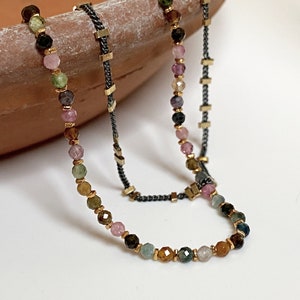 Tourmaline Gemstone Bracelet, Tourmaline Bracelet for Women, Tourmaline Beaded Bracelet, Gold Beaded Bracelet, Tiny Gemstone Bracelet