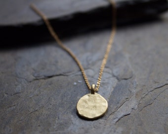 Dainty Gold Necklace, Gold Disc Necklace, Gold Chain Necklace, Gold Coin Necklace, Gold Minimalist Necklace, Gold Filled Necklace