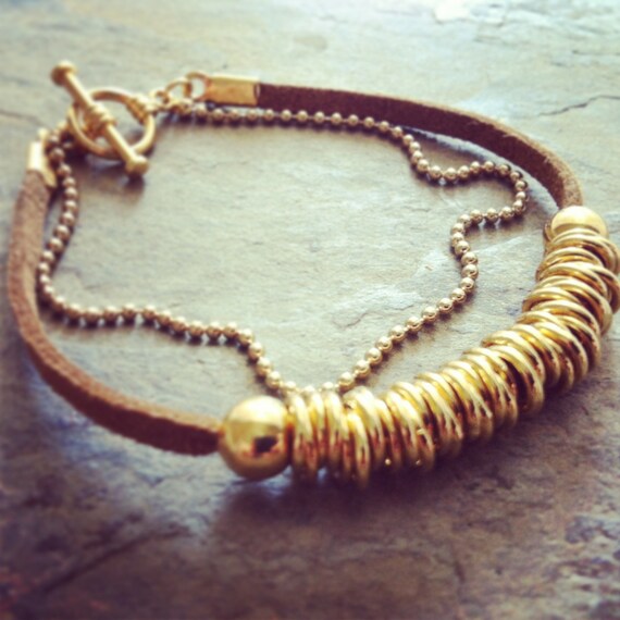 Items similar to Gold beaded bracelet, gold bracelet with beads, gold