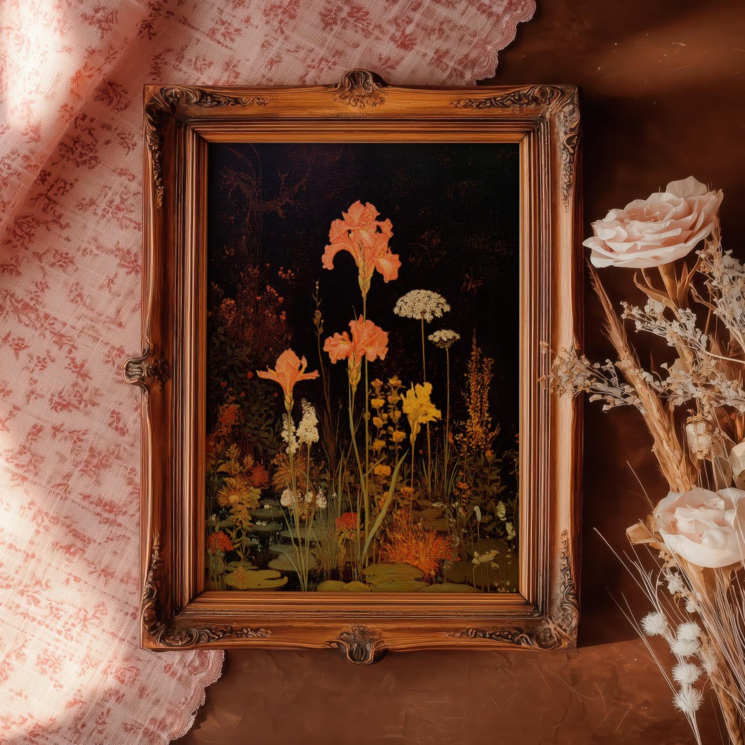 Floral Wall Art • Dark Academia Print • Botanical Poster - Etsy