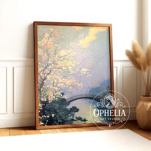 Cherry Blossom Wall Art Print – Monet Impressionism, Minimalism Japan Anime Cottagecore Nature Poster, Girlfriend Gift, Nocturne’s Blossom