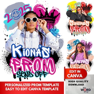 Prom Send Off Canva Template Family Shirts Prom Celebration Design Template Prom Queen favors Prom Night Sendoff Swag Prom Party Template