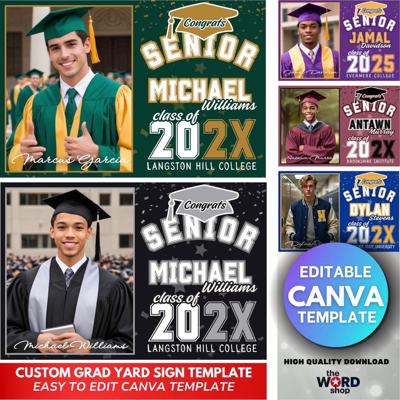 2026 Graduation Yard Sign Canva Template | 24x36 Editable Poster ...