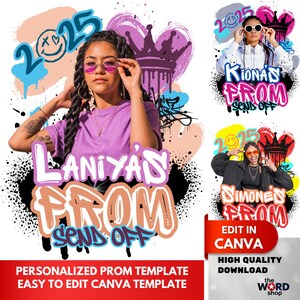 Prom Send Off Canva Template  Digital T-Shirt & Poster Design Prom Queen Party Favor Prom Send off Party Template Welcome Sign Printable