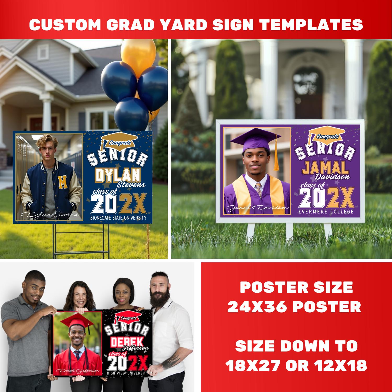 Graduation Yard Sign Canva Template | 24x36 Poster | Class of 2026 ...