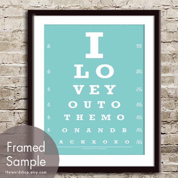 I Love You To The Moon And Back Eye Chart