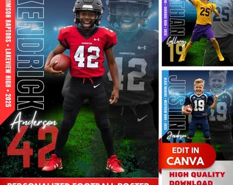Fußball Poster Canva Vorlage Design Benutzerdefinierte 16x20 Fußball Porträt Bearbeiten in Canva Sport Poster Schule Fußball Team Kamerad Sport Geschenk