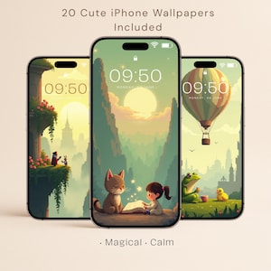 iPhone Wallpaper Pack – Cute Cozy Aesthetic Backgrounds for iPhone, iPad and MacBook Desktop, Mobile Tablet and Laptop | Digital Download