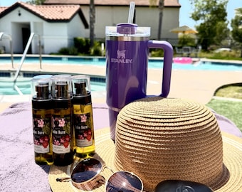 Natürliches Bräunungsöl – Bio-sonnengeküsstes Körperöl mit Kokosnuss, Kaffee, Avocado, Karotte & Himbeere – Handgemachter SPF Booster für strahlende Haut