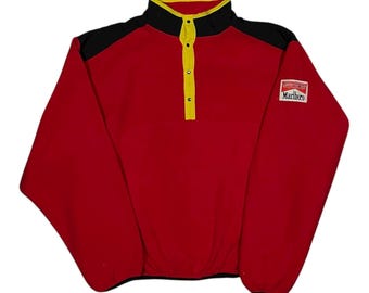 Chaqueta de forro polar vintage de los 90 del equipo de aventuras de Marlboro
