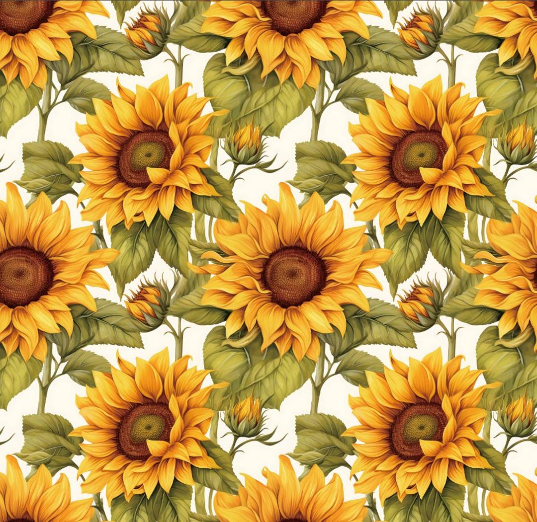Brilliant Sunflower Pattern Cotton Fabric DIY Fabric Sold by Half Yard ...