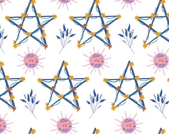 Mysterious Cotton Fabric Constellations Night Sky Star Pattern Pure Cotton Fabric By The Half Yard